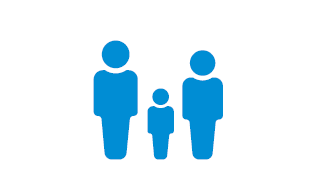 Grafik Icon Familienticket zwei Personen ein Kind